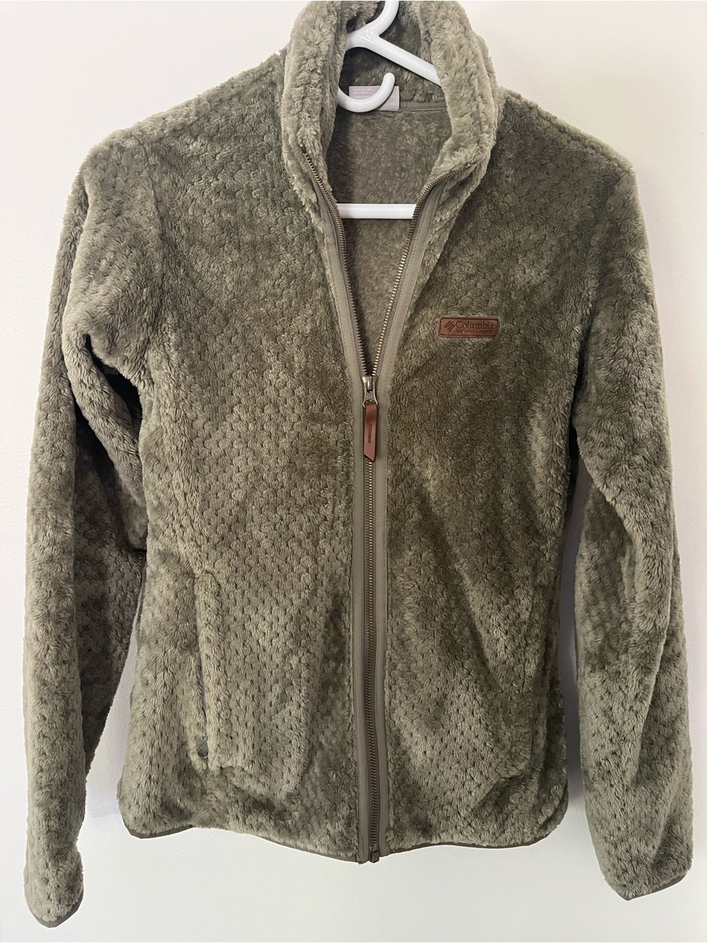 Columbia Women’s Olive Green Plush Full-Zip Teddy Jacket